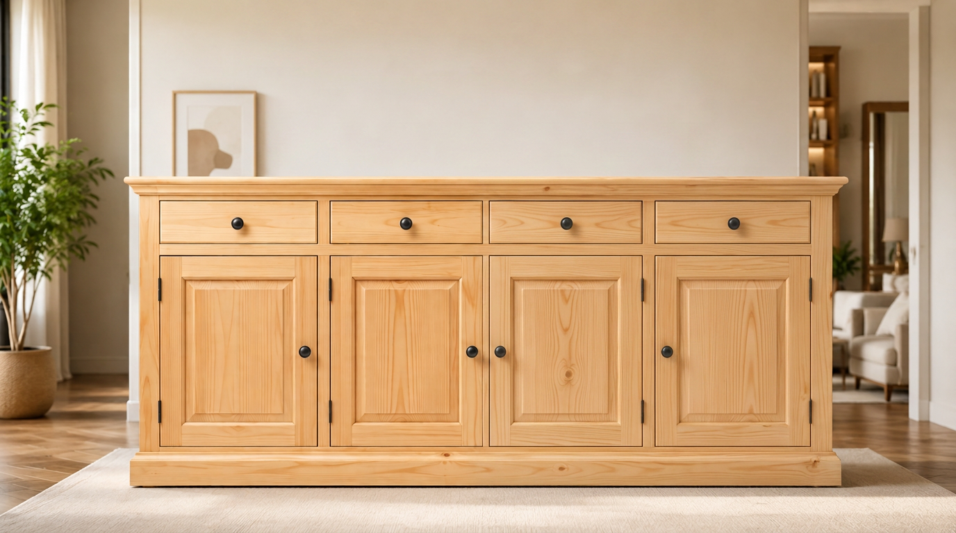 Mueble de madera sin barniz