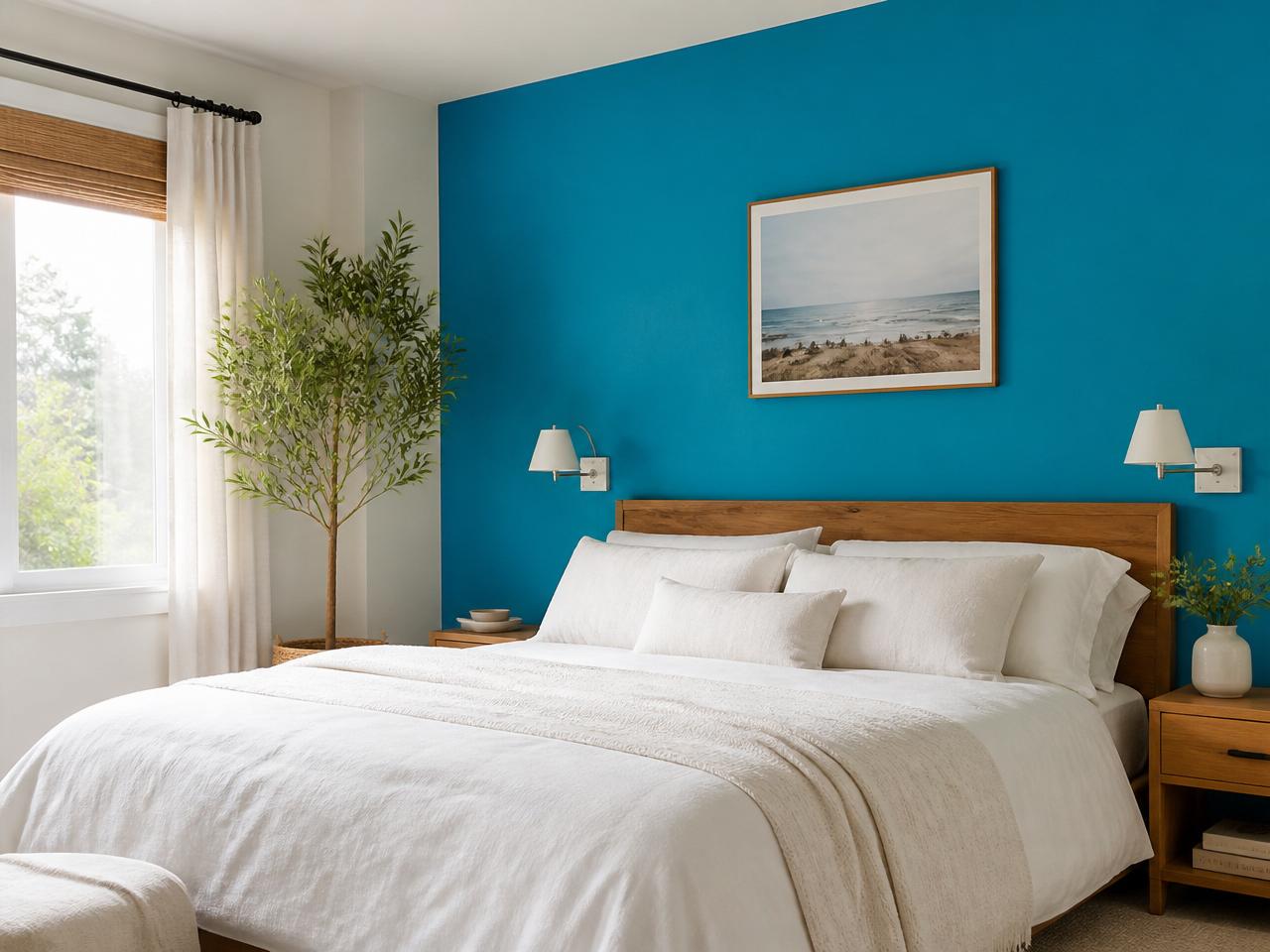 Fachada estilo Minimalista serena pintada con Bali Blue de Berel